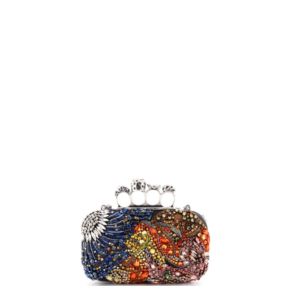 Alexander McQueen Small Hieronymus Knuckle Box Clutch Embellished Leather - Picture 3 of 5